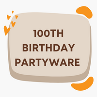 Party Supplies and Decorations themed for a 100th Birthday Party