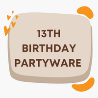 Party Supplies, decorations and tableware for a 13th Birthday Party
