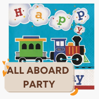 All Aboard Train partyware and decorations