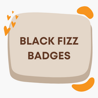 Black & Gold Sparkling Fizz Badges