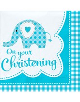 Blue Elephants Christening Decorations and Partyware