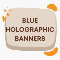 Blue Holographic Party Birthday Age Banners from Oaktree