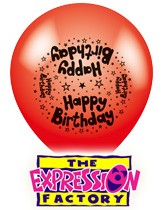 Printed latex balloons manufactured by The Expression Factory