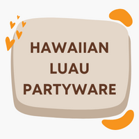 Supplies and decorations for a Hawaiian Luau Party.