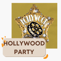Hollywood themed party supplies and decorations.
