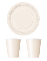 Party tableware themed in Ivory