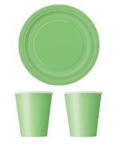 Party tableware themed in Lime Green