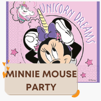 Minnie Mouse party supplies and decorations.