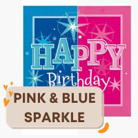Pink & Blue Sparkle party supplies and decorations