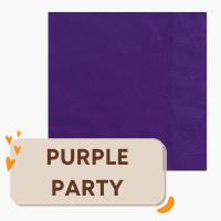 Party tableware themed in Deep Purple