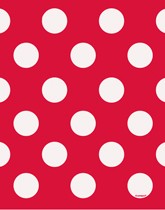 Party Supplies and tableware with a red Decorative Dots theme