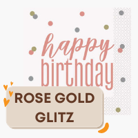 Rose Gold Glitz party tableware and decorations