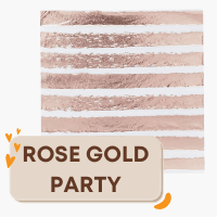 Party tableware themed in Rose Gold