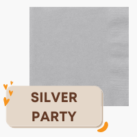 Party tableware themed in Silver
