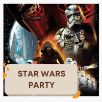 Partyware and decorations with a Star Wars theme.
