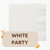 Party tableware themed in Bright White