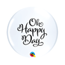 Oh Happy Day Top Print 11" White Latex Balloons 25pk