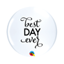Best Day Ever Top Print 11" White Latex Balloons 25pk