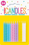 Pastel Assorted Colour Spiral Cake Candles 12pk