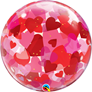I Love You Paper Hearts 22" Bubble Balloon