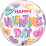 Valentine Candy Hearts 22" Bubble Balloon