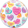 Valentine Candy Hearts 22" Bubble Balloon