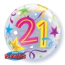 Age 21 Brilliant Stars Bubble Balloon 22"