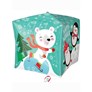 Christmas Penguin & Bear Cubez 15" Foil Balloon