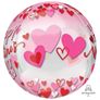 Valentine's Day Hearts 15" Orbz Foil Balloon