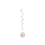 Rose Gold Sparkling Fizz 40th Birthday Hanging Swirls 6pk