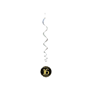 Black & Gold Sparkling Fizz 16th Birthday Hanging Swirls 6pk