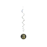 Black & Gold Sparkling Fizz 21st Birthday Hanging Swirls 6pk