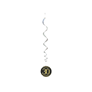 Black & Gold Sparkling Fizz 30th Birthday Hanging Swirls 6pk