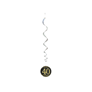 Black & Gold Sparkling Fizz 40th Birthday Hanging Swirls 6pk