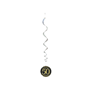 Black & Gold Sparkling Fizz 50th Birthday Hanging Swirls 6pk