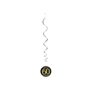 Black & Gold Sparkling Fizz 60th Birthday Hanging Swirls 6pk