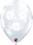Diamond Clear Roses 11" Latex Balloons 25pk