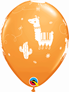 Orange, Green & Rose Llama 11" Latex Balloons 25pk