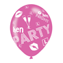 Hen Party Pink & Red 11" Latex Balloons 6pk