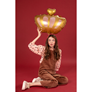 Gold Crown & Heart 20" Foil Balloon