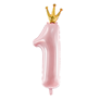 Pink Number 1 Crown 35" Foil Balloon
