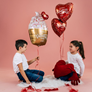 Happy Valentine's Confetti Hearts 18" Foil Balloon