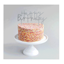 Silver Glitter Acrylic Happy Birthday Cake Topper