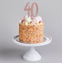 Rose Gold Glitter Acrylic 40th Birthday Cake Topper