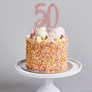 Rose Gold Glitter Acrylic 50th Birthday Cake Topper