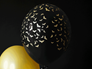 Halloween Pastel Black With Gold Bats Latex Balloons 6pk
