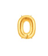 Gold Number 0 Air Fill Foil Balloon 7"