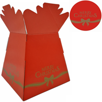 Merry Christmas Bow Living Vase Bouquet Box