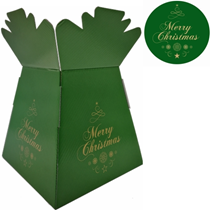 Merry Christmas Swirls Dark Green Bouquet Box
