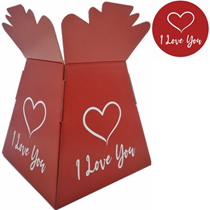 Valentine's Day I Love You Heart Living Vase Bouquet Box